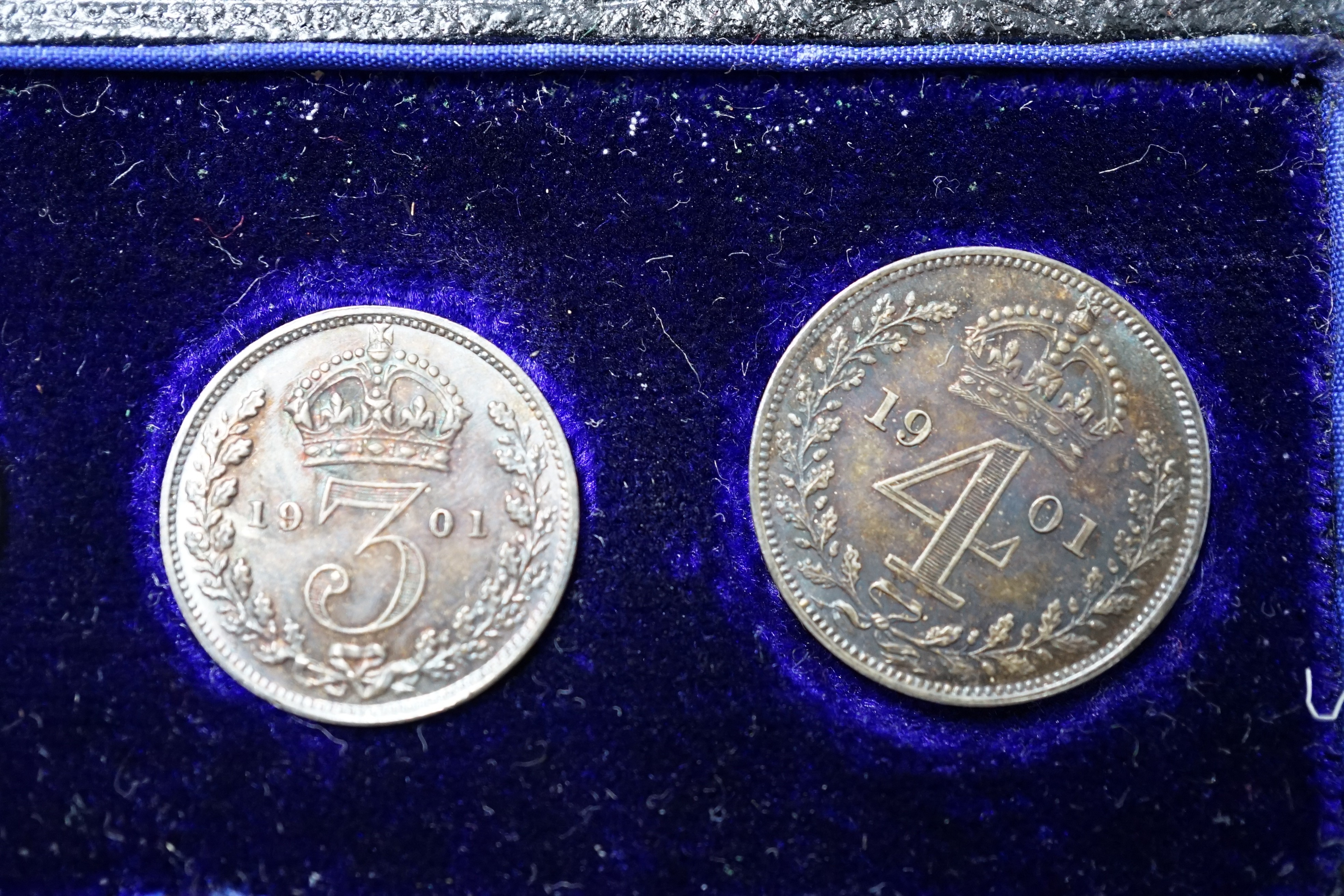 A Victorian maundy money set 1901, cased